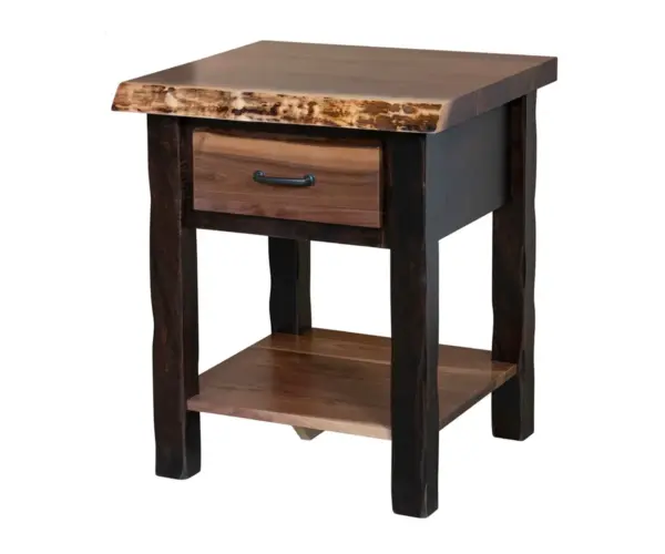 Cross Lake Live Edge 1 Drawer Nightstand
