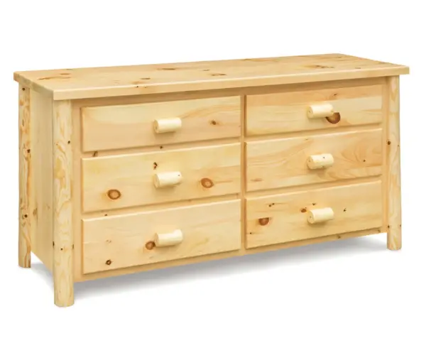 Econo 6 Drawer Dresser - Plain Pine