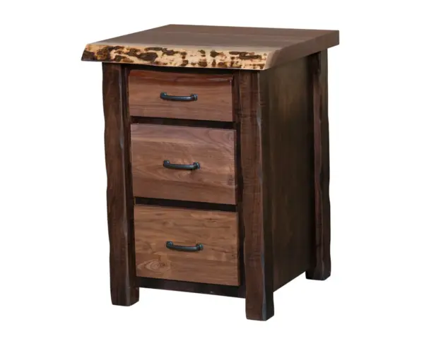 Cross Lake Live Edge 3 Drawer Nightstand