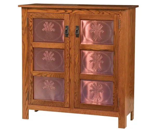 Mission Copper Panel Pie Safe - Three Panel Door