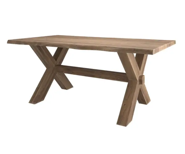 Live Edge #405 Wooden X Base Table