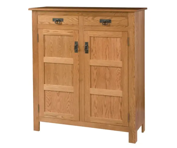 Mission Reverse Panel Pie Safe With Drawers - Three Panel Door