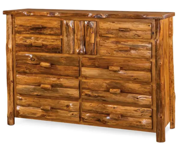 10 Drawer 1 Door Dresser - Rustic Pine