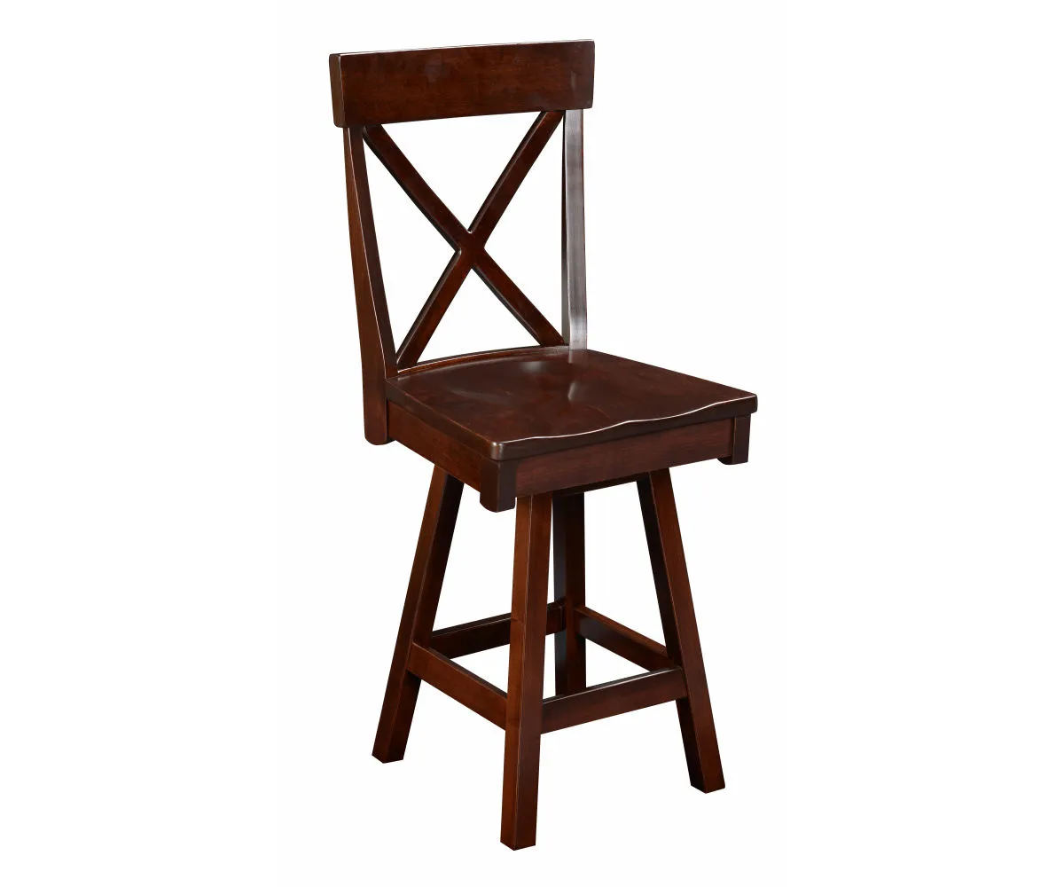Single X 24" Swivel Bar Stool