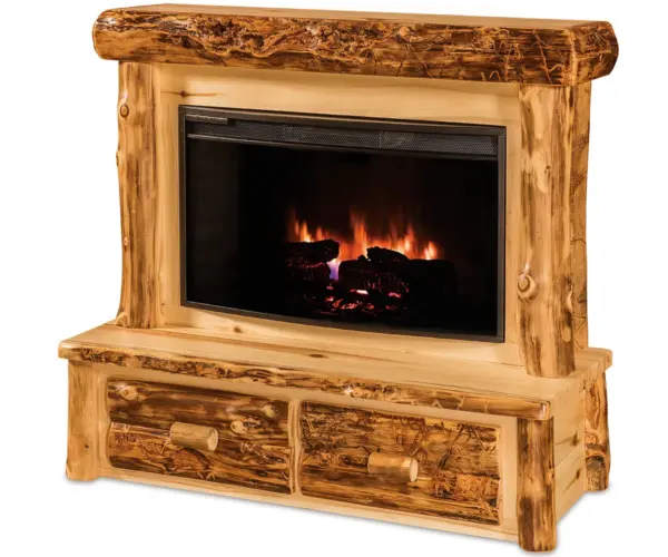 Fireplace with Mantle & Drawers