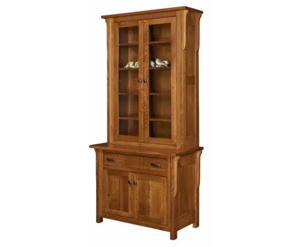 Boston 1 Drawer Credenza With Bookcase Topper