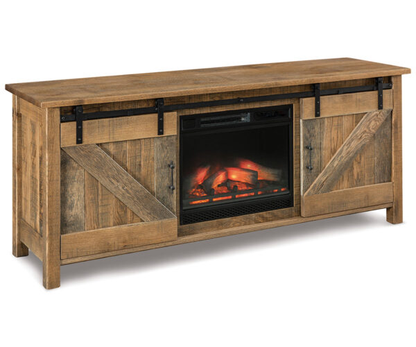 Houston Media Stand With Fireplace