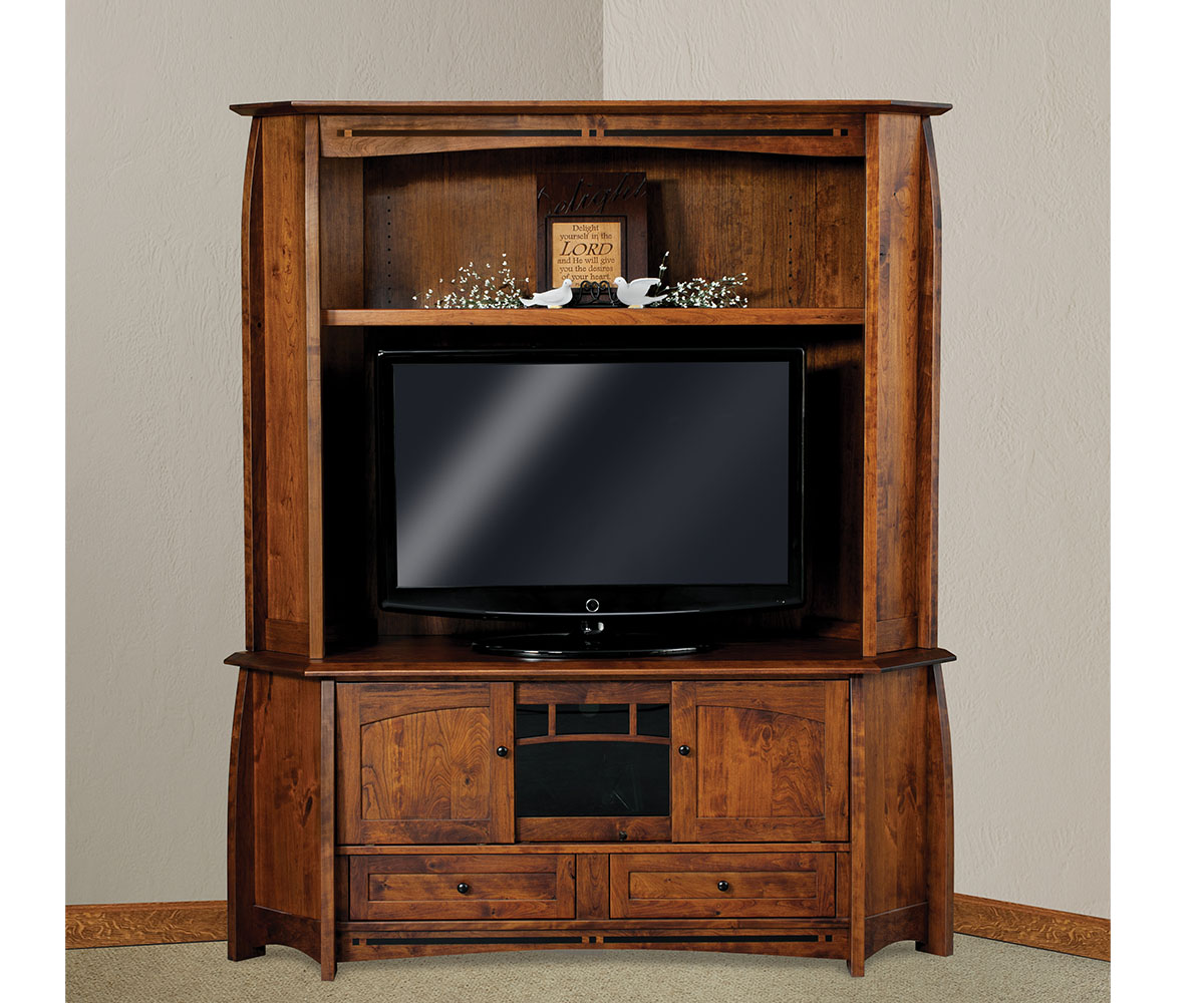 Boulder Creek 2 Piece Media Corner Console with Hutch - Image 2