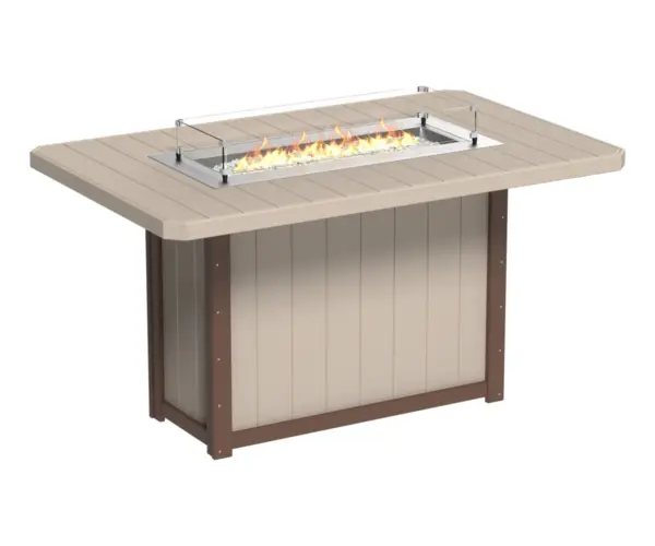 Lumin Fire Table 79" Rectangular - Bar Height