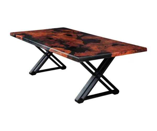 Ridgeline Base Redwood Burl With Epoxy Table