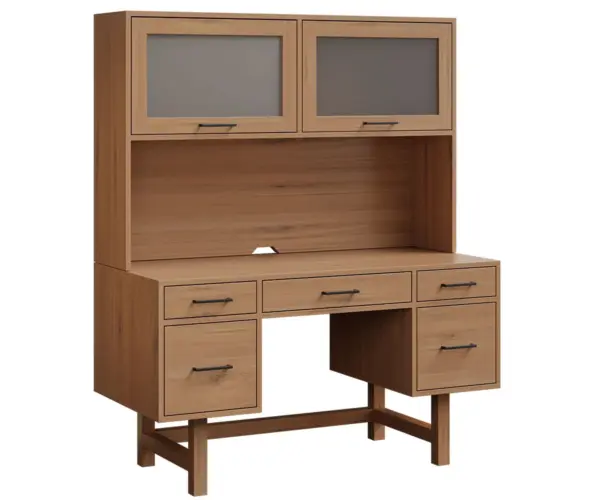 Mid Century Desk with Hutch