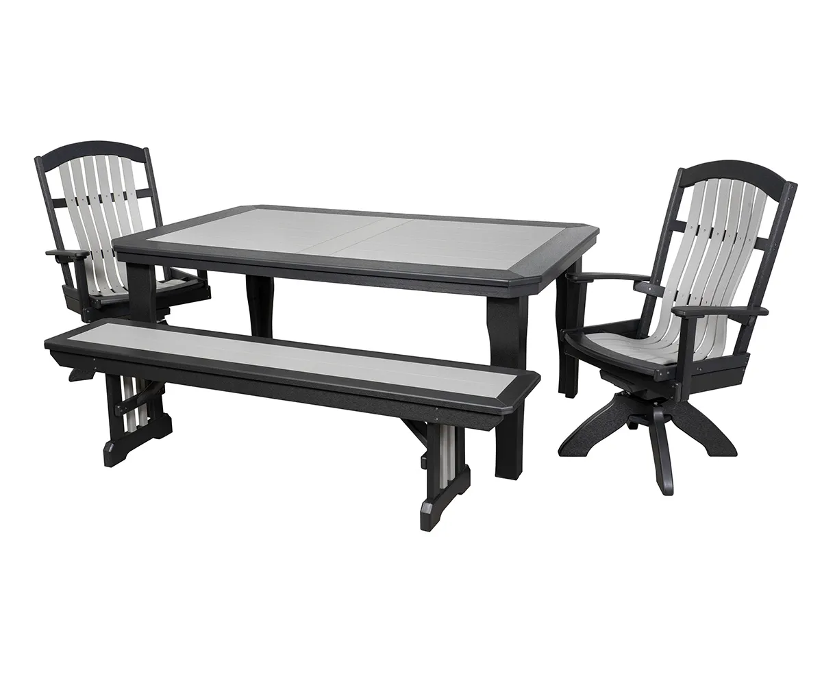 Straight Table Bench with Border - Image 2