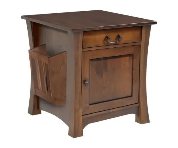 Woodbury Enclosed End Table with Magazine Rack
