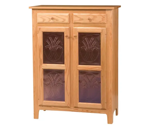 Classic Copper Panel Pie Safe With Drawers