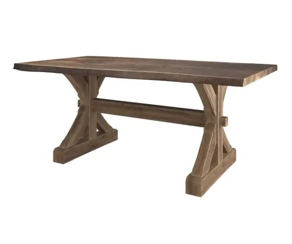 Live Edge #402 Barn Beam Trestle Table