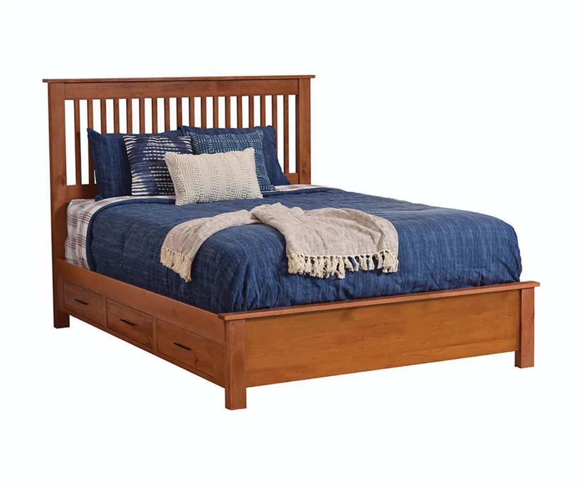 Williamsport Slat Bed With Drawer Units Raised 6"